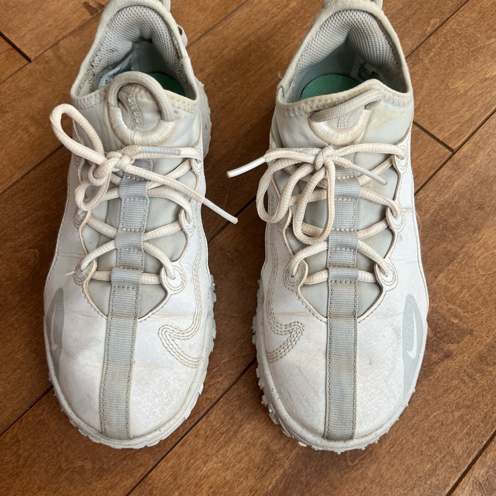 White and Gray Softball Turf Shoes